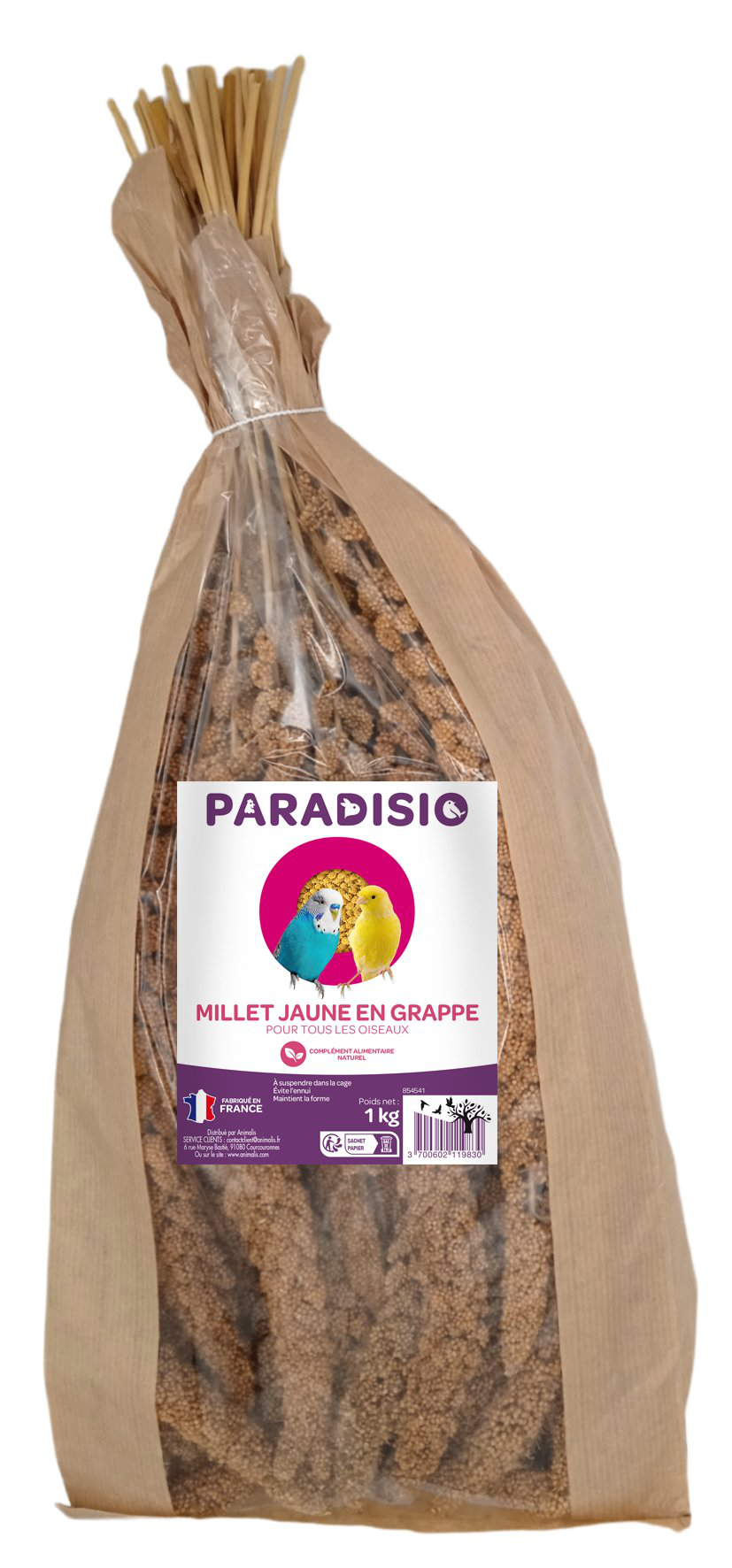Paradisio - Millet Jaune en Grappes pour Oiseaux - 1Kg Image num&eacute;ro 1