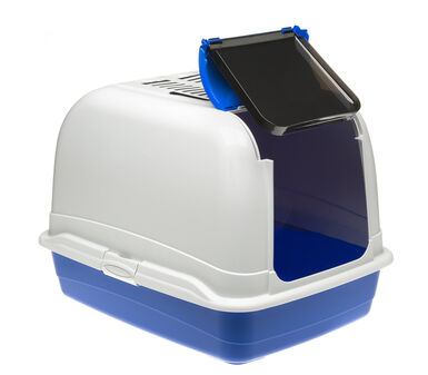 Ferplast - Maison de Toilettes Maxi Bella Cabrio pour Chats - Bleu