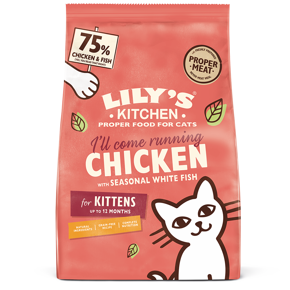 Lily's Kitchen - Croquettes Compl&egrave;tes sans C&eacute;r&eacute;ales au Poulet Poisson Blanc pour Chaton - 800g Image num&eacute;ro 1