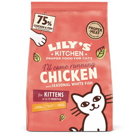 Lily's Kitchen - Croquettes Compl&egrave;tes sans C&eacute;r&eacute;ales au Poulet Poisson Blanc pour Chaton - 800g