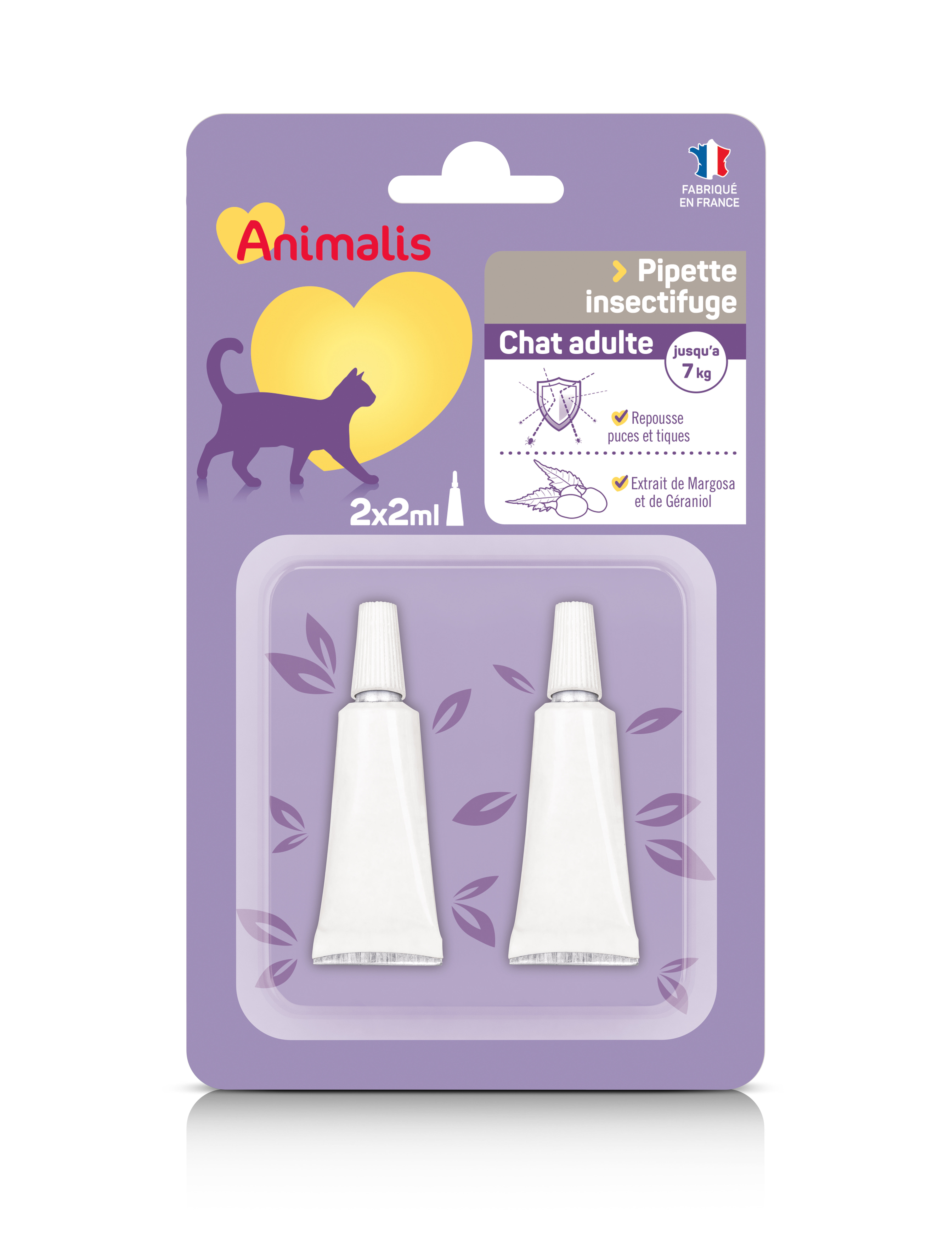 Animalis - R&eacute;pulsif Insectifuge en Pipette pour Chat - 2x2ml Image num&eacute;ro 1