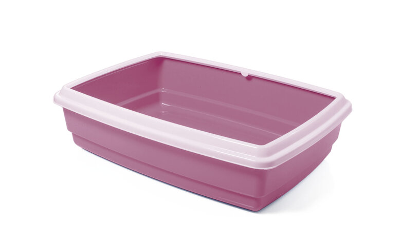 Animalis - Bac à Litière Jumbo avec Rebord pour Chat - Rose Image numéro 1 Animalis - Bac à Litière Jumbo avec Rebord pour Chat - Rose Image numéro 1