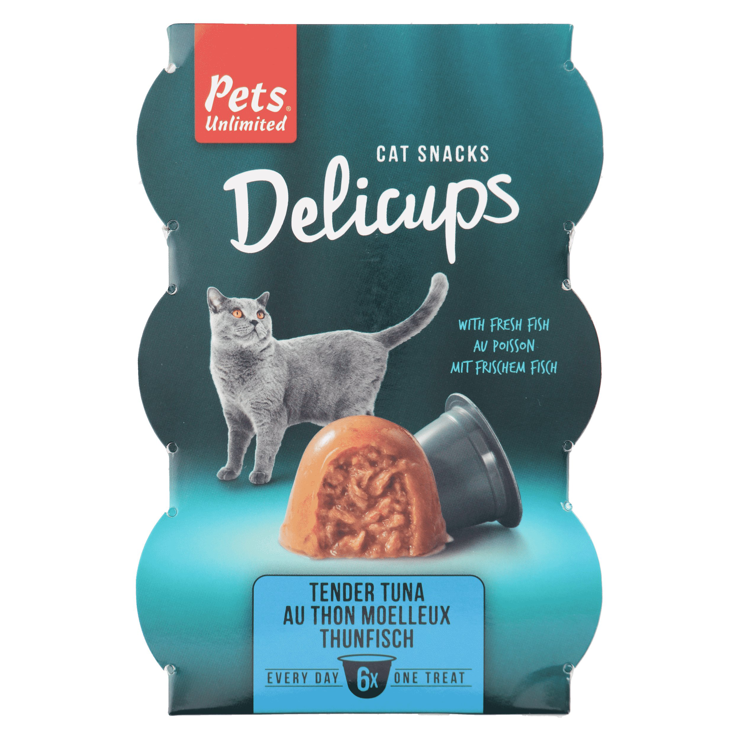 Pets Unlimited - Friandises Delicups au Thon pour Chat - 6x22g Image num&eacute;ro 1
