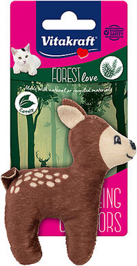 Vitakraft - Jouet Faon Clochette + Catnip Forest Love - 10cm