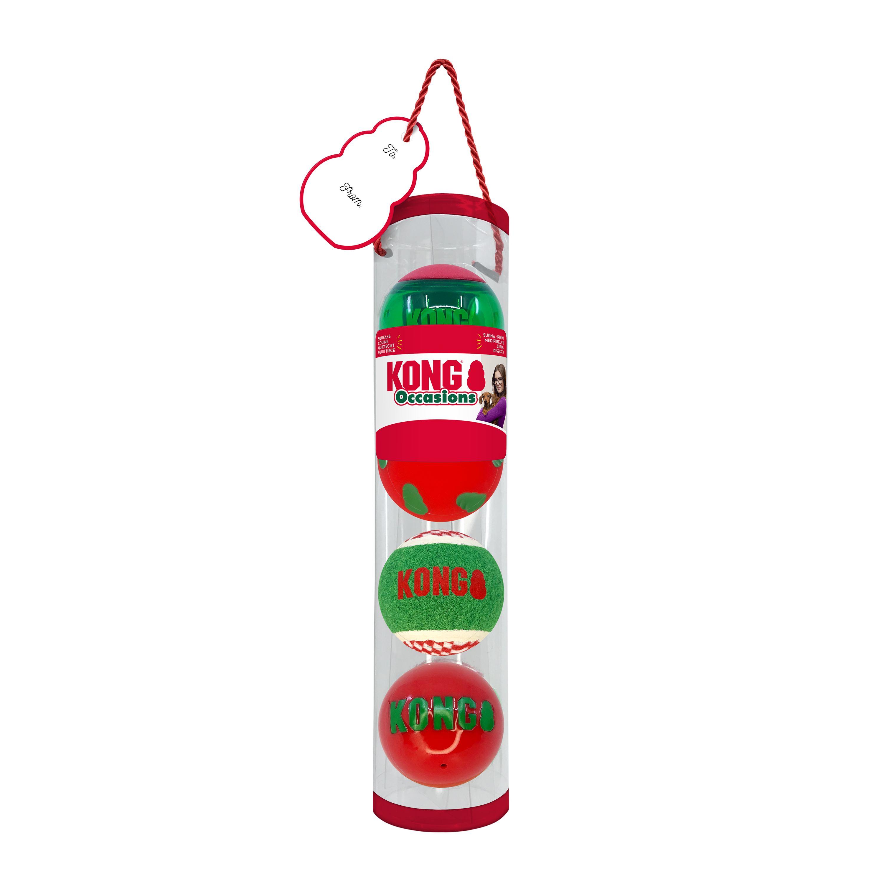 Kong - Pack Balles No&euml;l Holiday Occasions Balls -x4 Image num&eacute;ro 1