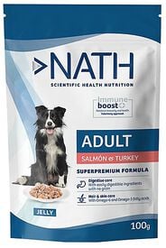 Nath - Pâtée Jelly Immune boost+ Saumon et Dinde pour Chiens - 100g