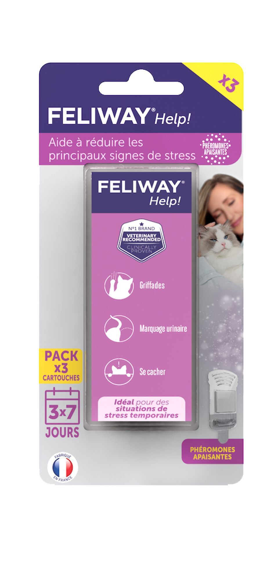Feliway Help - Pack de 3 Cartouches Diffuseur pour le Stress du Chat Image num&eacute;ro 1