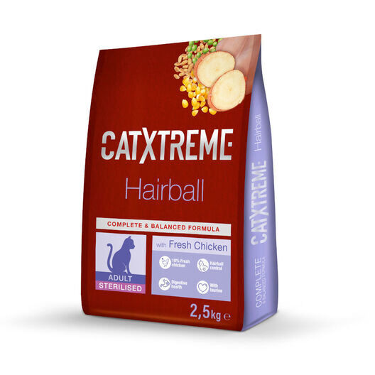 CatXtreme - Croquettes pour Chat Adulte St&eacute;rilis&eacute; Hairball - 2,5Kg Image num&eacute;ro 1
