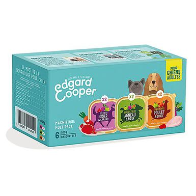 Edgard & Cooper - Multipack Barquettes 3 Saveurs pour Chien - 6x100g