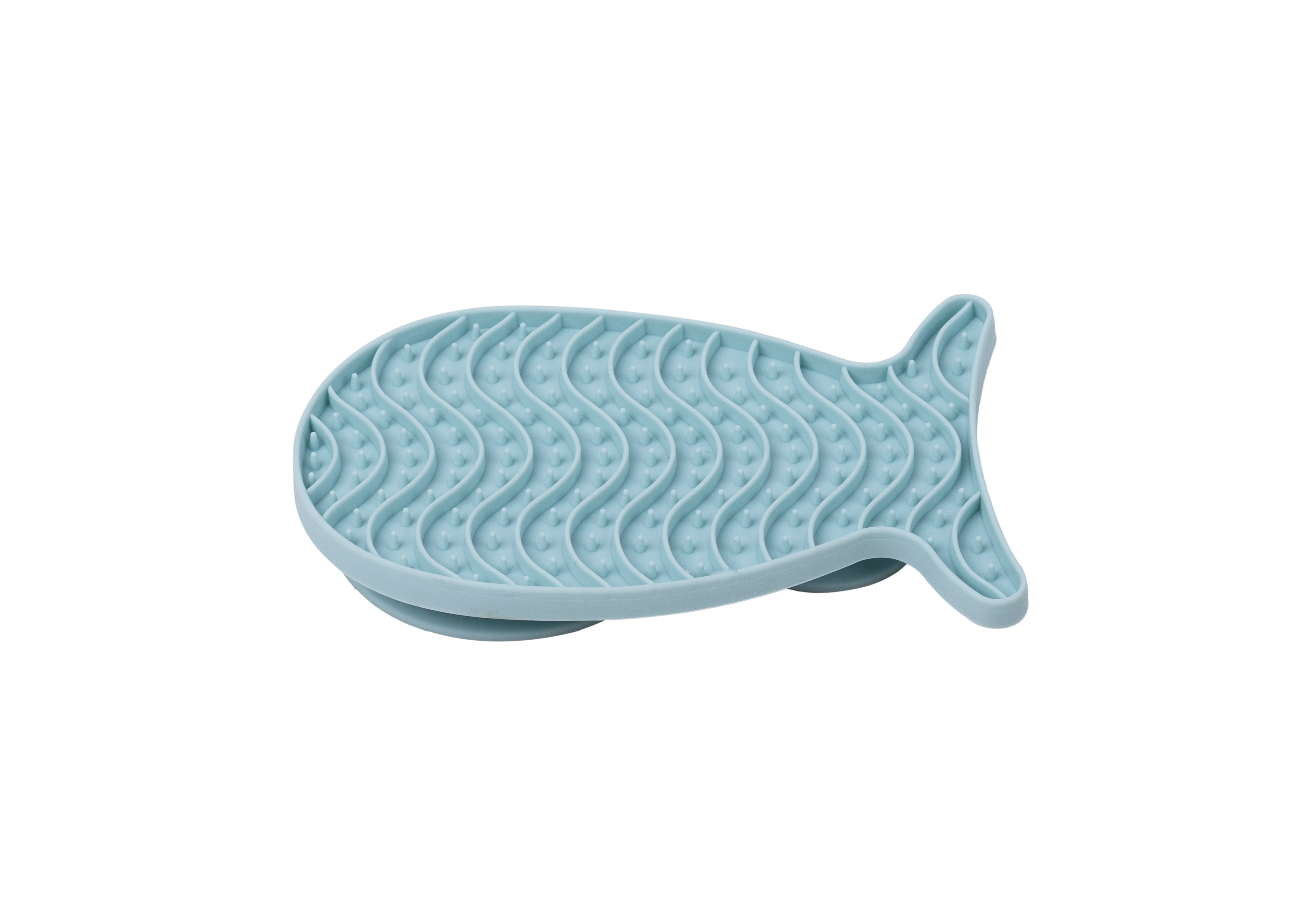 Leeby - Tapis de L&eacute;chage Forme Poisson en Silicone pour Chat - Bleu Image num&eacute;ro 1