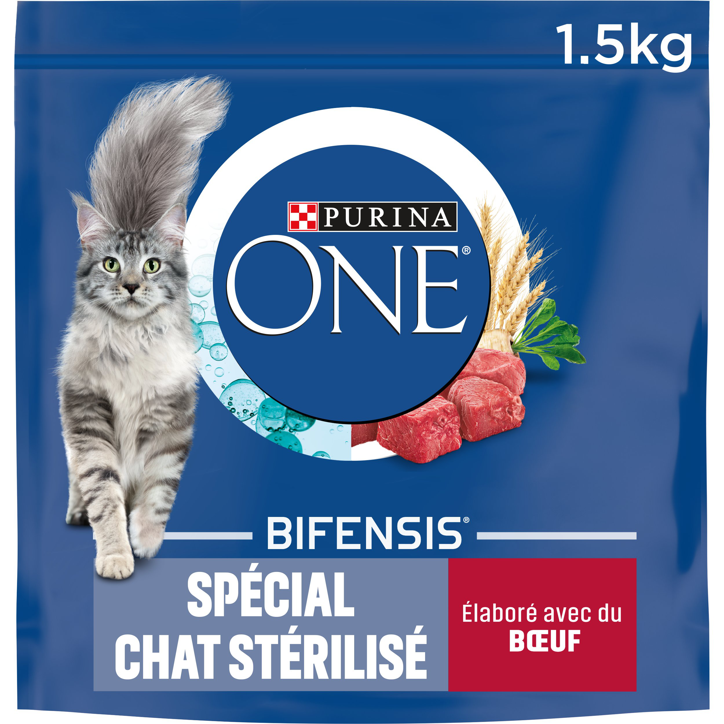 Purina One - Croquettes au B&oelig;uf et Bl&eacute; pour Chat Adulte St&eacute;rilis&eacute; - 1,5Kg Image num&eacute;ro 1