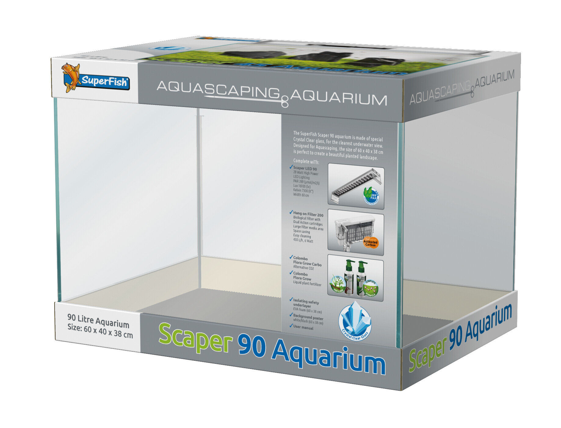 Superfish - Aquarium SCAPER 90 en Verre Crystal Clear - 90L Image num&eacute;ro 3