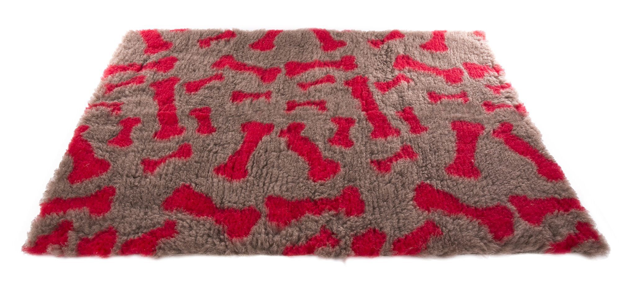 Martin Sellier - Tapis Plat Petbed Os Beige et Rouge pour Chien - 50x75cm Image num&eacute;ro 1