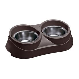 Ferplast - Support en Plastique Duo Feed avec Écuelles Inox - 400ml