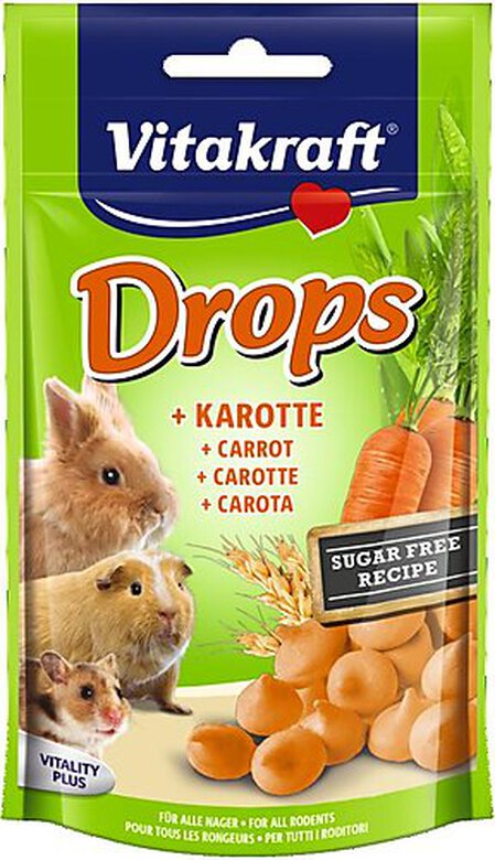Vitakraft - Friandises Drops Carotte pour Rongeurs - 75g image number null