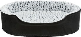 Trixie - Vital Coussin Lino, ovale, noir/gris