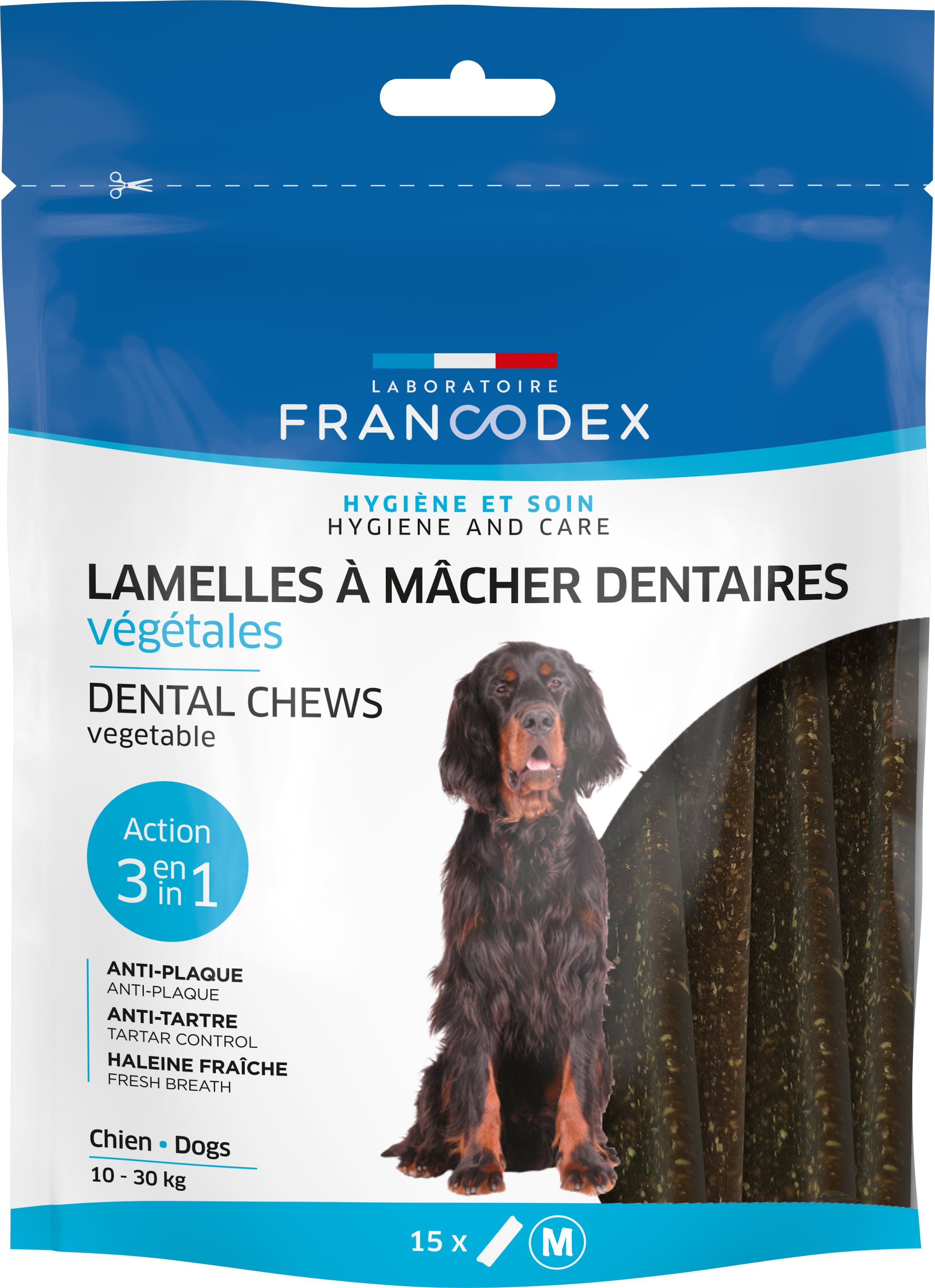 Francodex - Lamelles &agrave; M&acirc;cher Anti-plaque Dentaire pour Chien de 10 &agrave; 30Kg - x15 Image num&eacute;ro 1