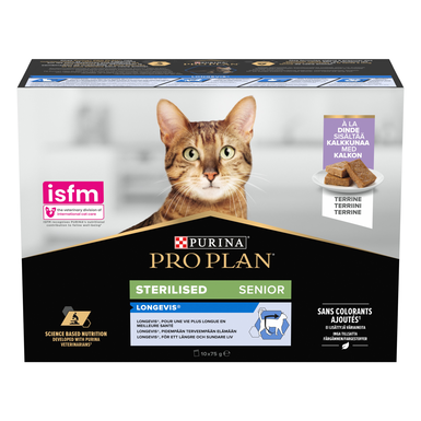 Pro Plan - Pâtée Repas Senior 7+ Longevis Dinde pour Chats - 10x75g