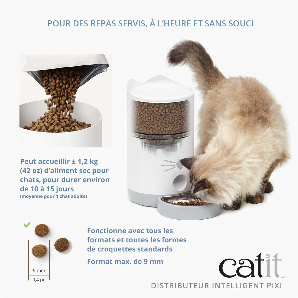 Catit - Distributeur de Nourriture Pixi Smart Wifi pour Chat - 1,2Kg Image num&eacute;ro 2