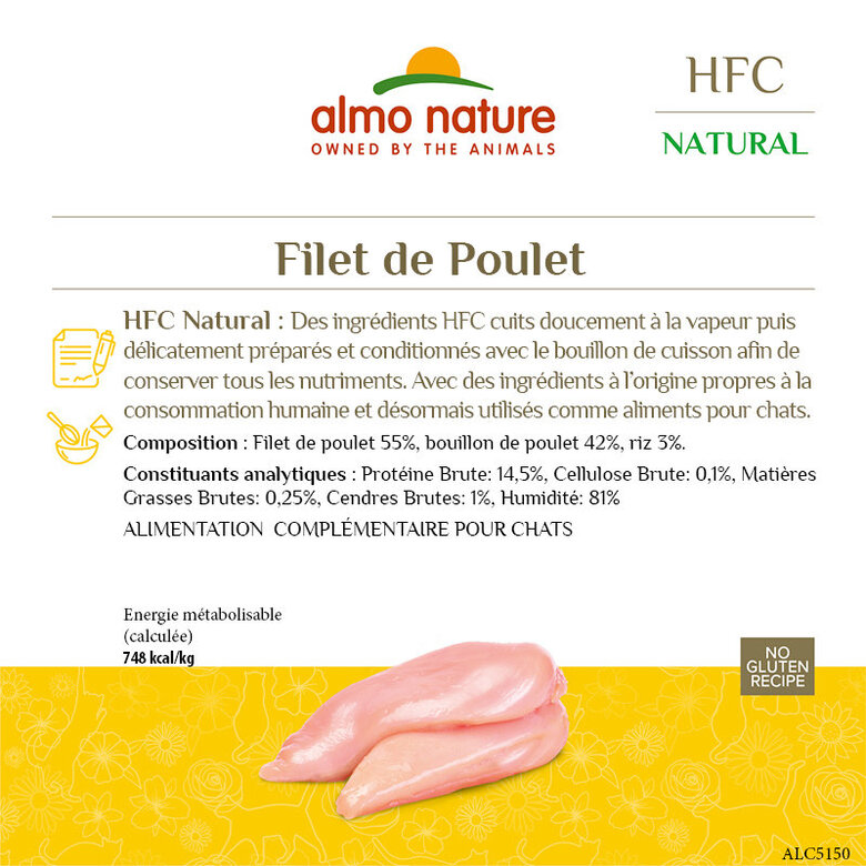 Almo Nature - Pâtée Hfc Natural Filet De Poulet - 280g Image numéro 3 Almo Nature - Pâtée Hfc Natural Filet De Poulet - 280g Image numéro 3