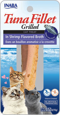 Inaba - Friandises Filet de Thon Grillé Bouillon Crevette pour Chats - 15g