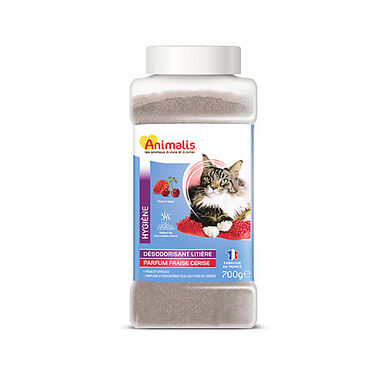 Animalis - Désodorisant pour Litière Parfum Fraise et Cerise pour Chat - 700g