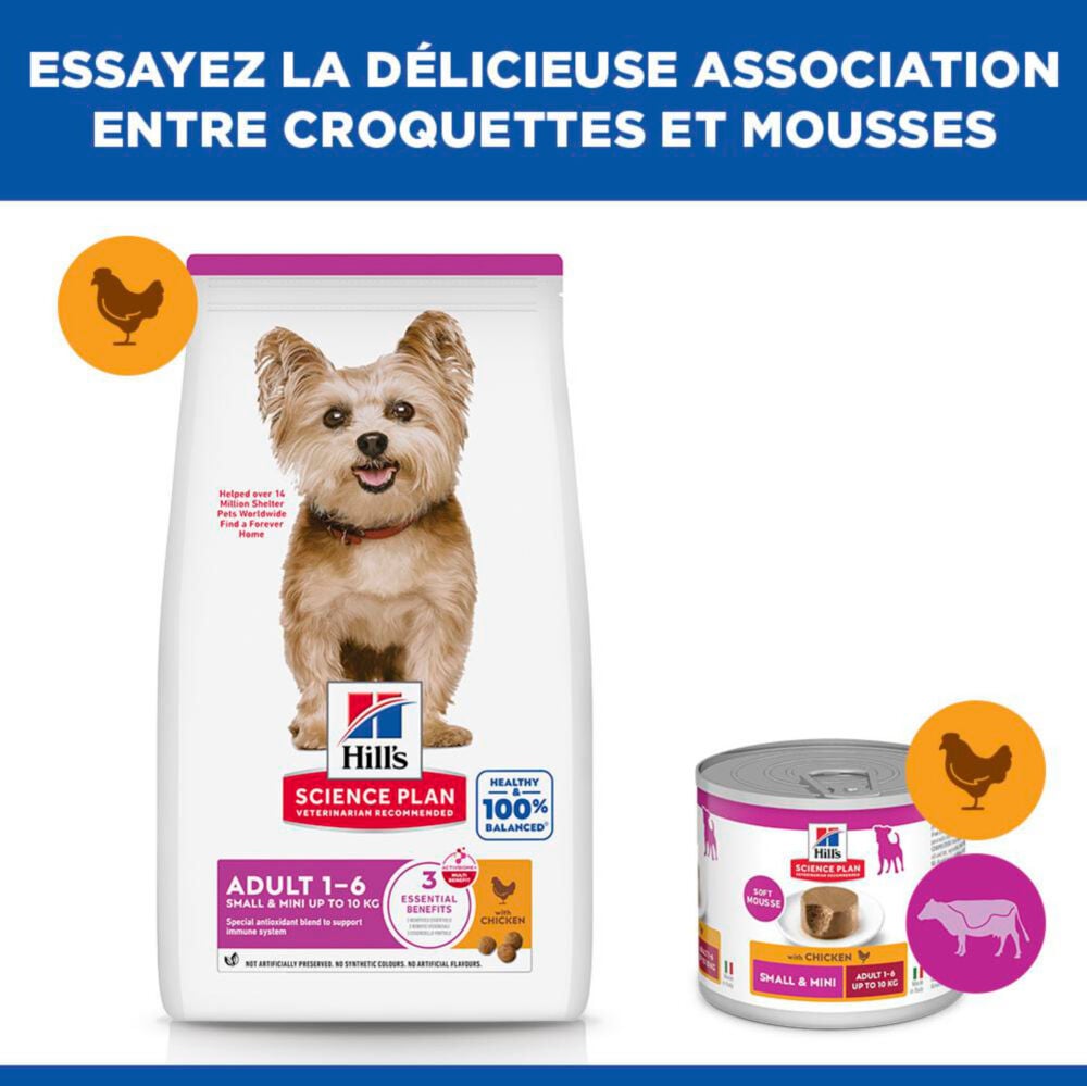 Hill's Science Plan - Adult Small & Mini Croquettes Pour Petit Chien Au Poulet -  3kg Image num&eacute;ro 7