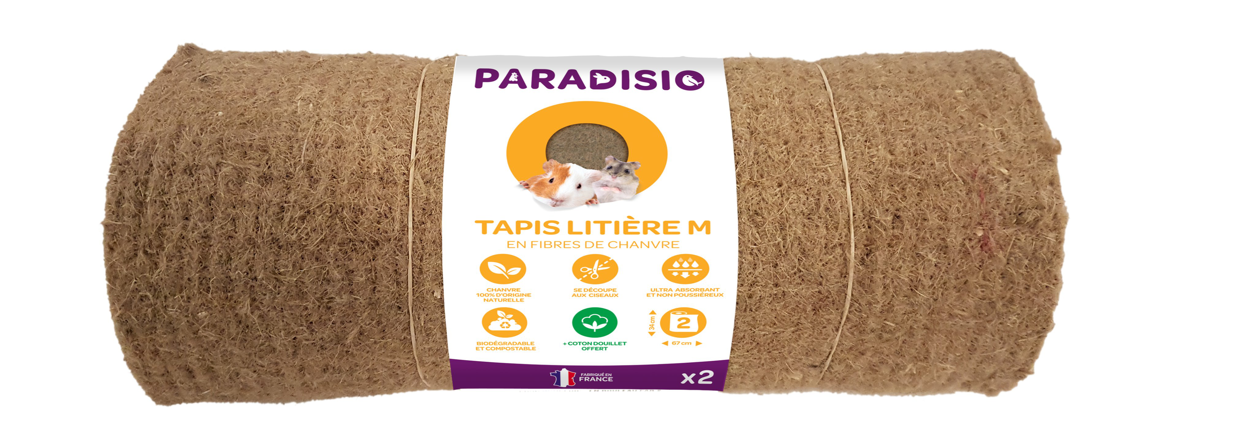 Paradisio - Tapis de Chanvre et Coton pour Rongeurs - M Image num&eacute;ro 1