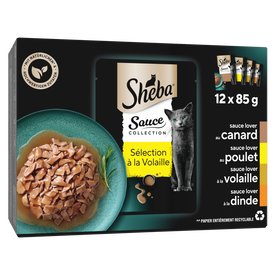 Sheba - Sauce Collection Sélection à la Volaille 4 variétés pour Chats - 12x85g