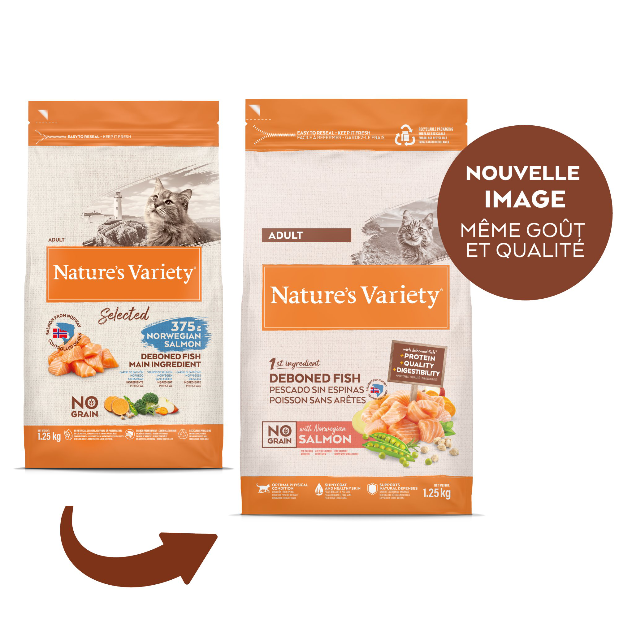 Nature's Variety - Croquettes Selected au Saumon pour Chat - 1,25Kg Image num&eacute;ro 2