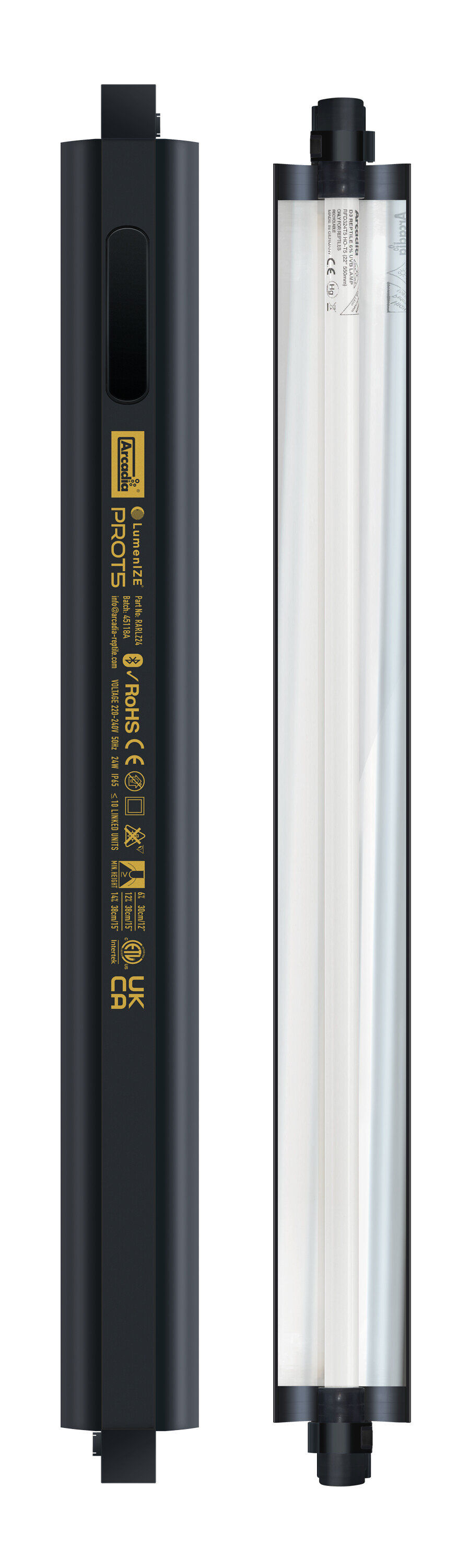 Arcadia - Luminaire Pro T5 Uvb Kit D3 6% Uvb 24 Watt - R&eacute;ptiles Image num&eacute;ro 2