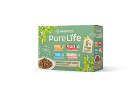 Pro-Nutrition - Multipack Pochons Pure Life Dinde Poulet Thon et Saumon - 12x85g