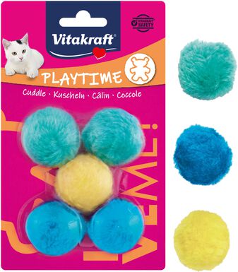 Vitakraft - 5 balles peluche pour chat