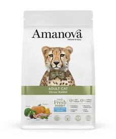 Amanova - Croquettes Adult au Lapin pour Chats - 1,5Kg