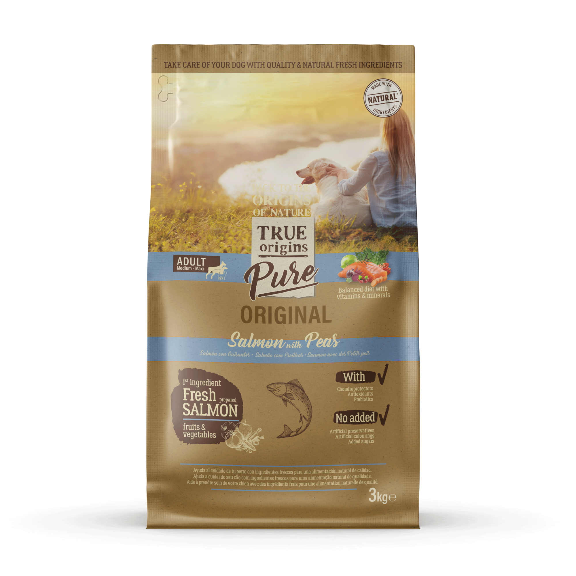 True Origins Pure - Croquettes au Saumon et Pois pour Chien Adulte - 3kg Image num&eacute;ro 1