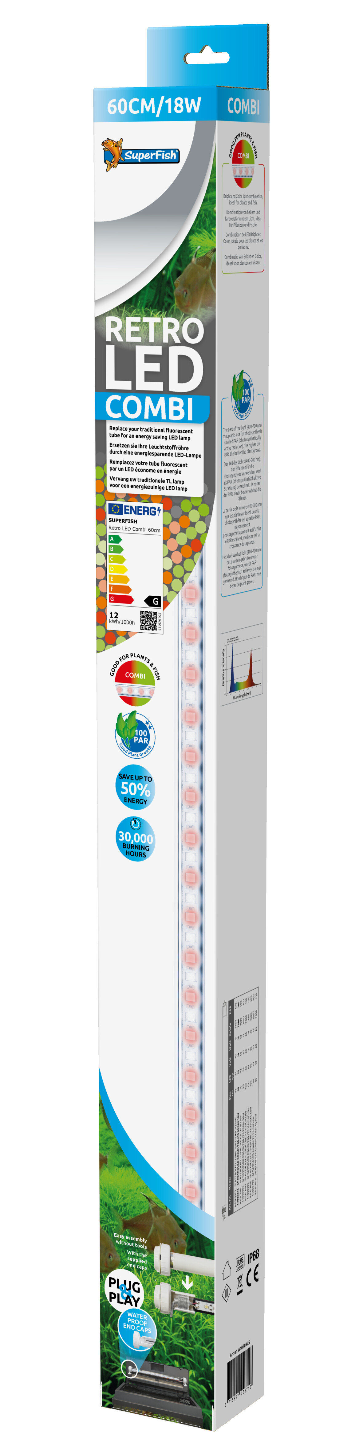 Superfish - Eclairage Retro Led Combi T8 et T5 pour Aquarium - 60cm/18W Image num&eacute;ro 1