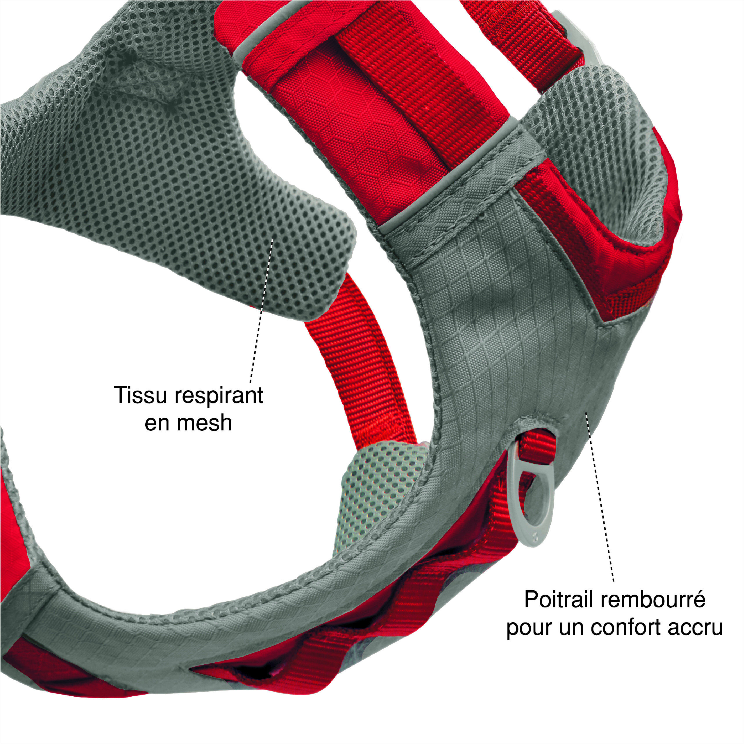 Kurgo - Harnais "Journey Air" Rouge pour Chiens - XS Image num&eacute;ro 2