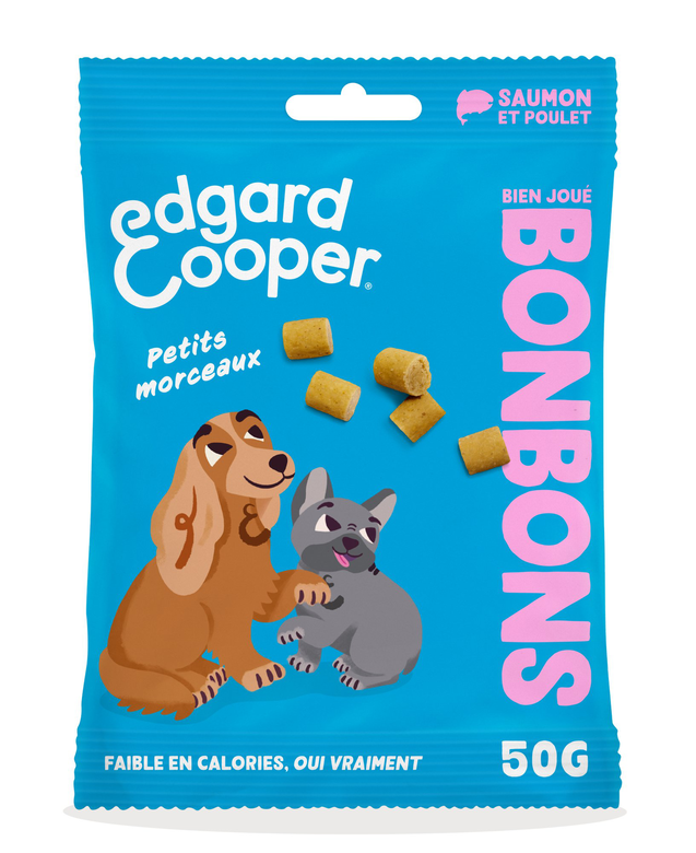 Edgard & Cooper - Bonbons Adulte Saumon & Poulet - 50g Image numéro 1 Edgard & Cooper - Bonbons Adulte Saumon & Poulet - 50g Image numéro 1