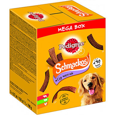 Pedigree - Méga Box Schmackos au Bœuf Agneau et Poulet pour Chien - 790g