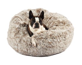 Bobby - Coussin Donut Fourrure Gris pour Chien et Chat - S