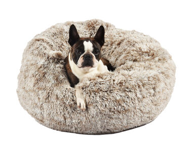 Bobby - Coussin Donut Fourrure Gris pour Chien et Chat - S