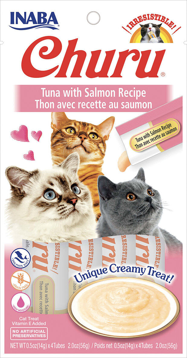 Inaba - Friandises Churu Thon avec Recette au Saumon pour Chats - 4x14g Image num&eacute;ro 1