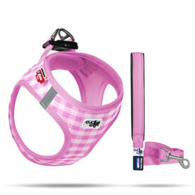 Curli - Harnais Veste Air-Mesh + Laisse en Rose pour Chiot