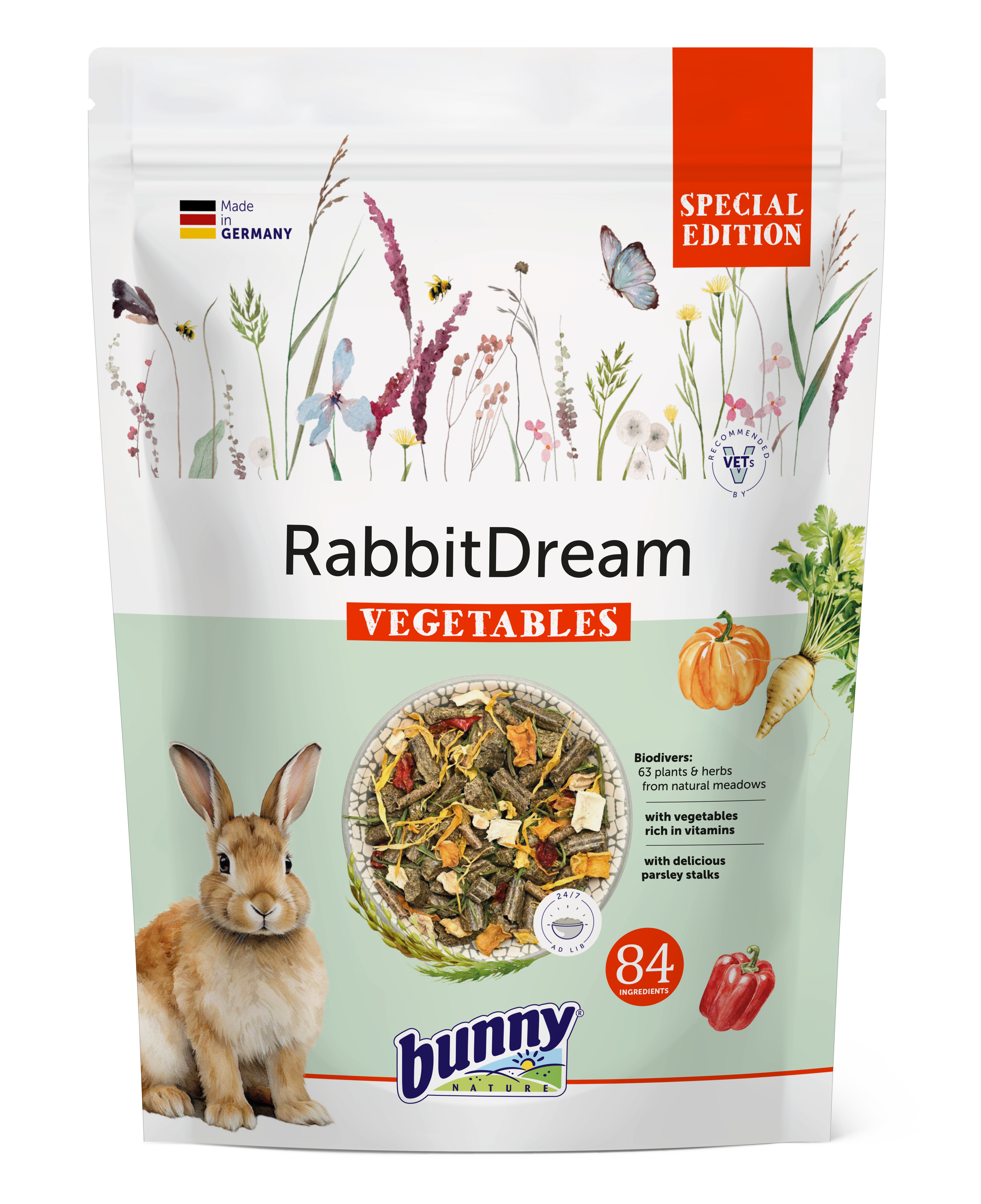 Bunny Nature - Alimentation Lapin Adulte RabbitDream VEGETABLES - 1,5Kg Image num&eacute;ro 1