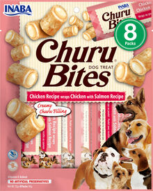 Inaba - Friandises Churu Bites Recette au Poulet et Saumon pour Chiens - 8x12g