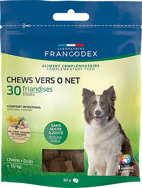 Francodex - Friandises Chews Vers o Net pour Chiens > 10kg - 30x5g