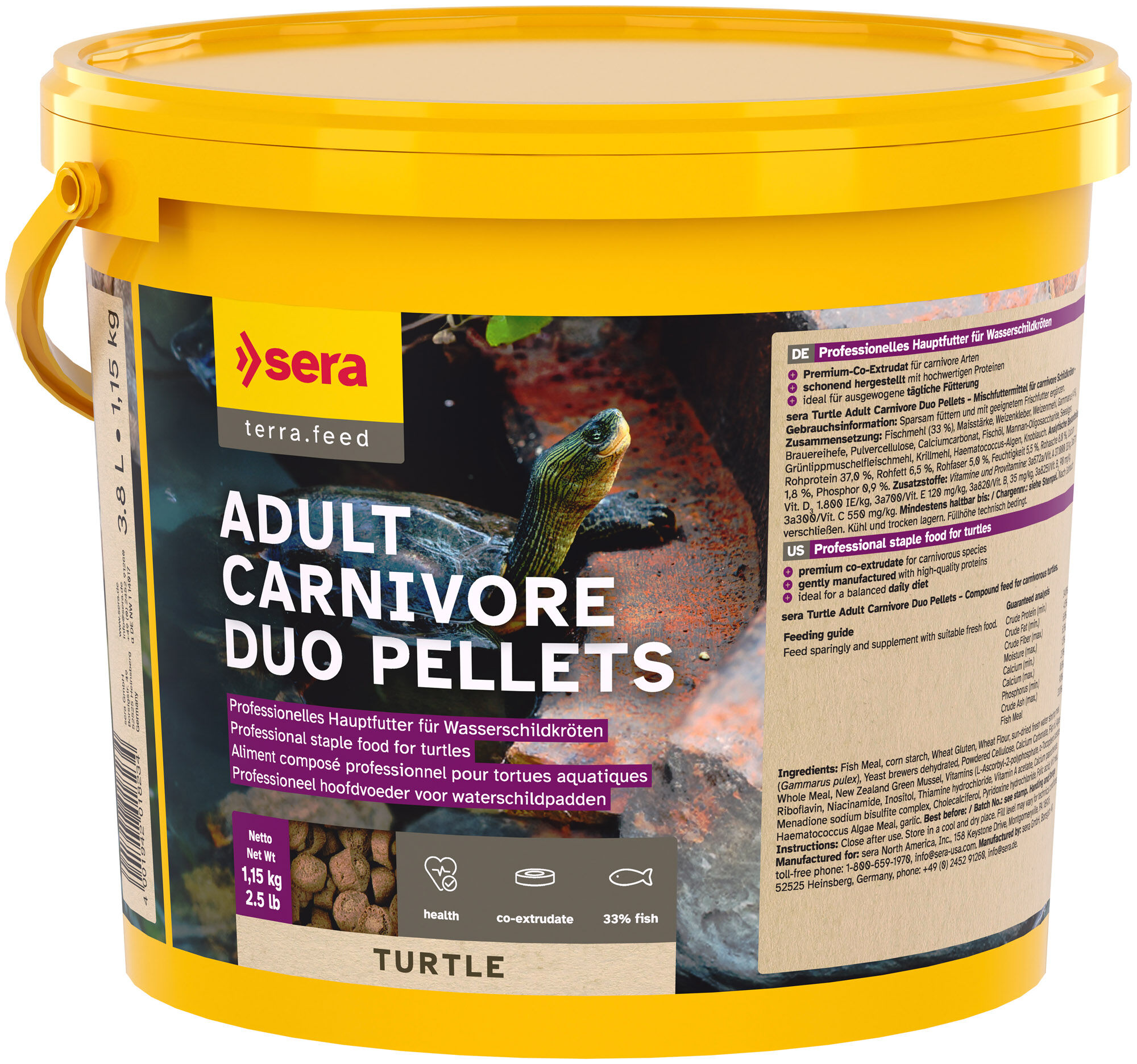 Sera - Aliments Adult Carnivore Duo Pellets pour Tortues Aquatiques - 1,15Kg Image num&eacute;ro 1