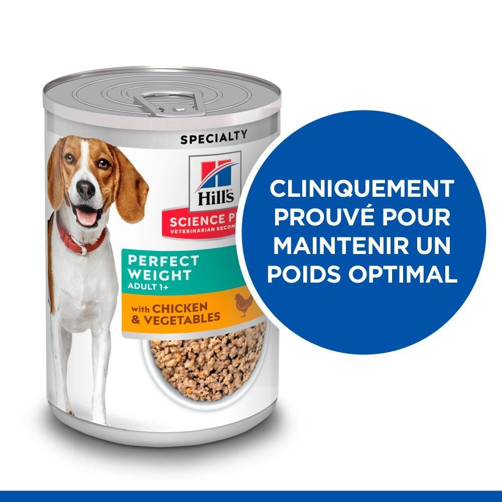 Hill's Science Plan Adult Perfect Weight boite pour chien poulet et l&eacute;gumes 363g Image num&eacute;ro 2