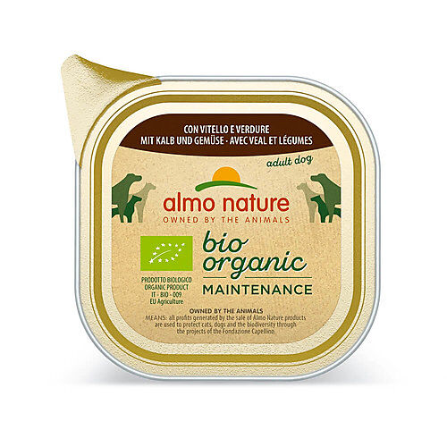 Almo Nature - P&acirc;t&eacute;e en Barquette Daily Menu Bio au Veau et L&eacute;gumes pour Chien - 100g Image num&eacute;ro 1