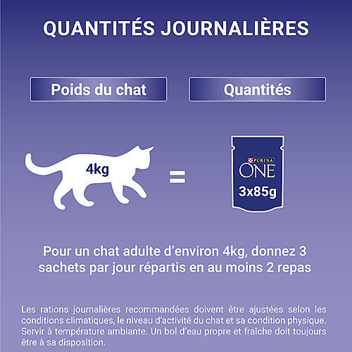 PURINA ONE - Sachets fra&icirc;cheurs Poulet et Boeuf pour Chats - 4x85g Image num&eacute;ro 6